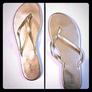 EUC Gold Flip Flops from David's Bridal